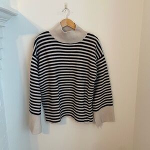 H&M oversized striped wool blend turtleneck sweater